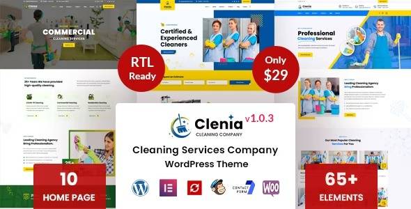 Clenia v1.0.1 Cleaning Services WordPress Theme Download