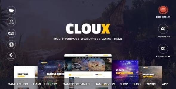 Cloux – Game & Gaming WordPress Theme v1.1.3 Download