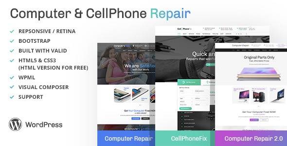 Computer and CellPhone Repair Services WordPress Theme v.4.0 Download