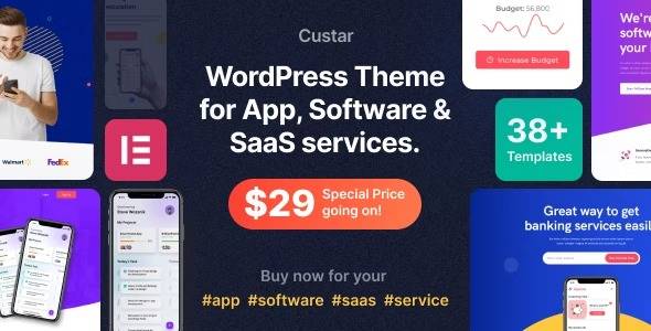 Custar v1.2.3 Software & App WordPress Theme Download