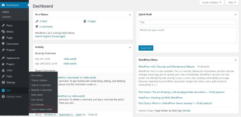 Divi Footer Editor v2.1.7 WordPress Plugin Download