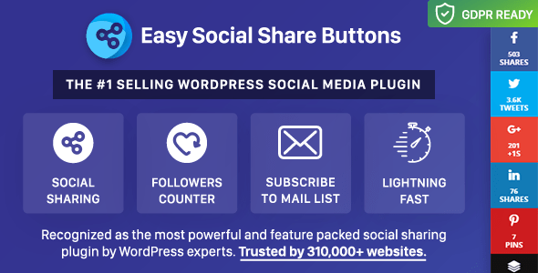 Download Free Easy Social Share Buttons for WordPress Nulled