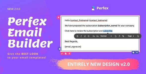 Drag and Drop Perfex CRM Email Builder