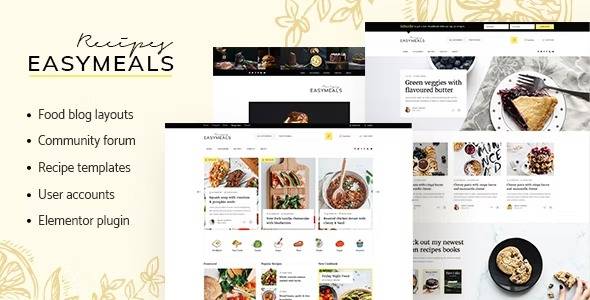 EasyMeals – Food Blog WordPress Theme v1.4 Download