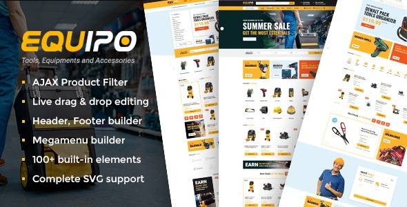 equipo - parts and tools wordpress woocommerce theme nulled