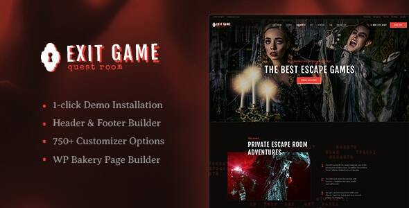 Exit Game v1.3.0 – Real-Life Secret Escape Room WordPress Theme Download