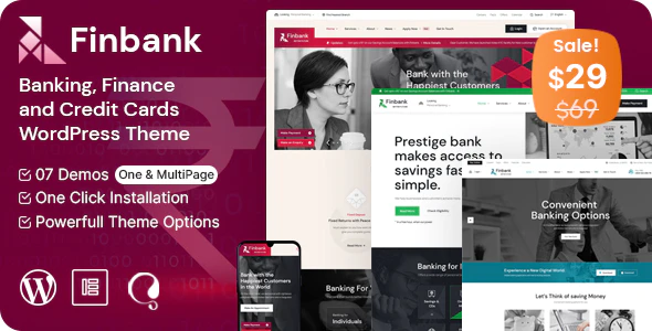 Finbank v1.3 – Banking and Finance WordPress Theme Download