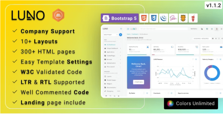 LUNO v1.2.5 – Bootstrap 5 Responsive Admin Template & Webapp UI Kit