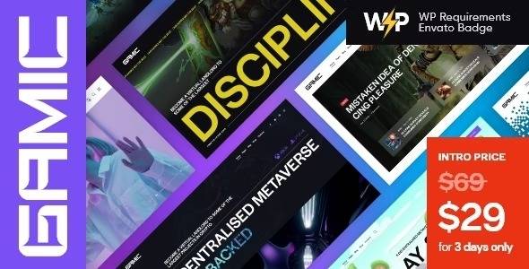 Gamic v1.1 – Metaverse Gaming & Crypto WordPress Theme (Updated)