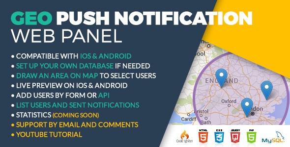 Geo Push Web Panel iOS & Android v1.0 Php Script Download