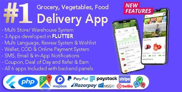 GoGrocer v1.7.4 - Grocery Vegetable Store Delivery Mobile App with Admin Panel