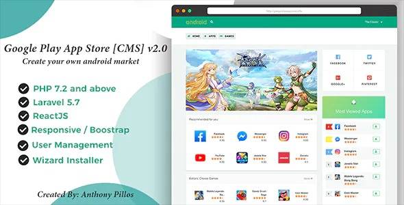 Google Play App Store [CMS] v2.0.9 Php Script Download