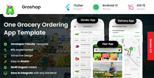 GroShop v1.0.0 – Grocery Flutter Application Download