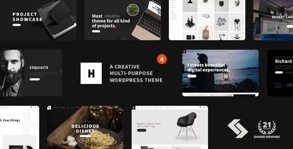 Heli v6.1.7 Minimal Creative Black and White WordPress Theme Download