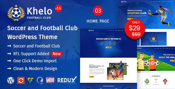 Khelo v2.8.2 – Soccer WordPress Theme (Updated)