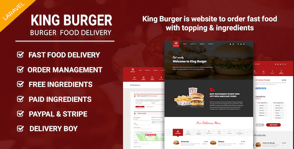 King Burger v1.3 – Restaurant Food Ordering website Laravel Download