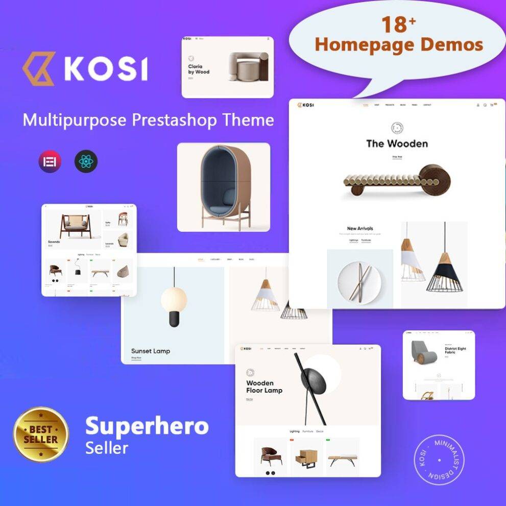 Kosi Elementor v1.0.1 – Home Garden & Furniture Prestashop Theme Download