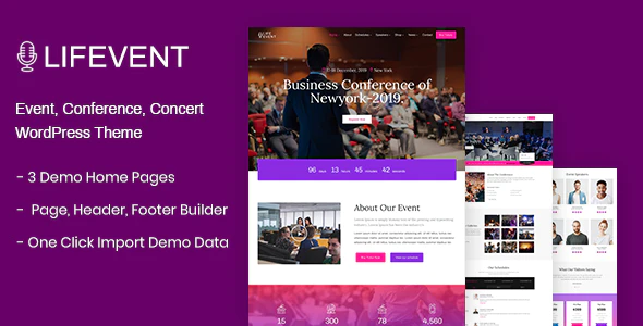 Lifevent v1.1.2 Conference WordPress Theme Download