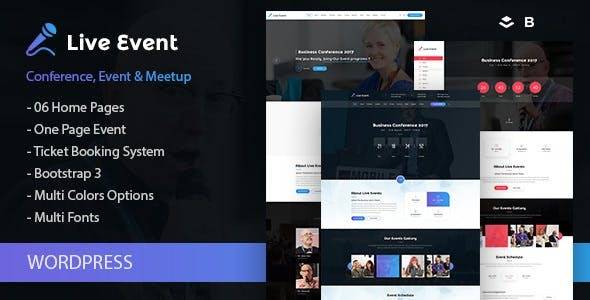 Live Event v.1.1.1 Single Conference Event Meetup WordPress Theme Download