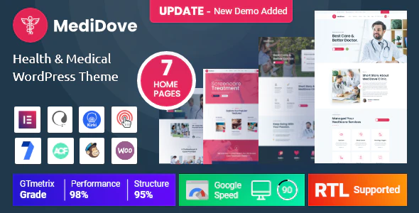 MediDove v2.2.6 – Medical Care Home Healthcare Service WP Theme + RTL