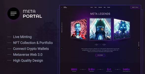 MetaPortal v1.1.2 NFT Portfolio WordPress Theme Download