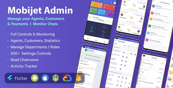 Mobijet ADMIN-Manage-Monitor-Agents-Customer-Payments-Android-iOS-Flutter-app-Nulled