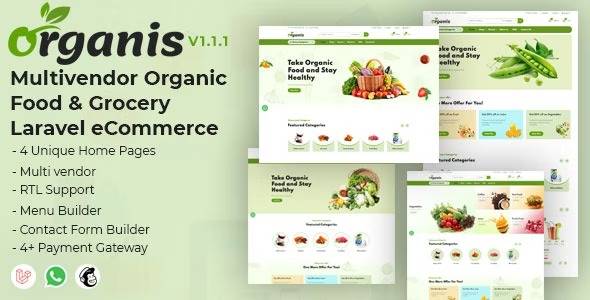 Organis v1.0.0 – Multivendor Organic Food & Grocery Laravel eCommerce