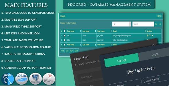 PDO Crud – Advanced PHP CRUD application v4.8 Php Script Download