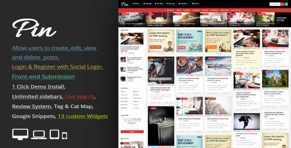 Pin Theme v6.3 – Pinterest Style / Personal Masonry Theme