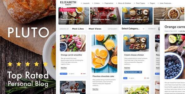 Pluto v4.4.0 – Clean Personal WordPress Masonry Blog Theme