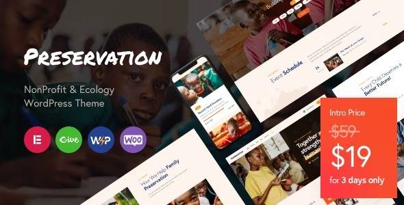 Preservation v1.3.0 NonProfit & Ecology WordPress Theme Download