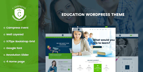 Campress v1.28 Responsive Education Event WordPress Theme Download