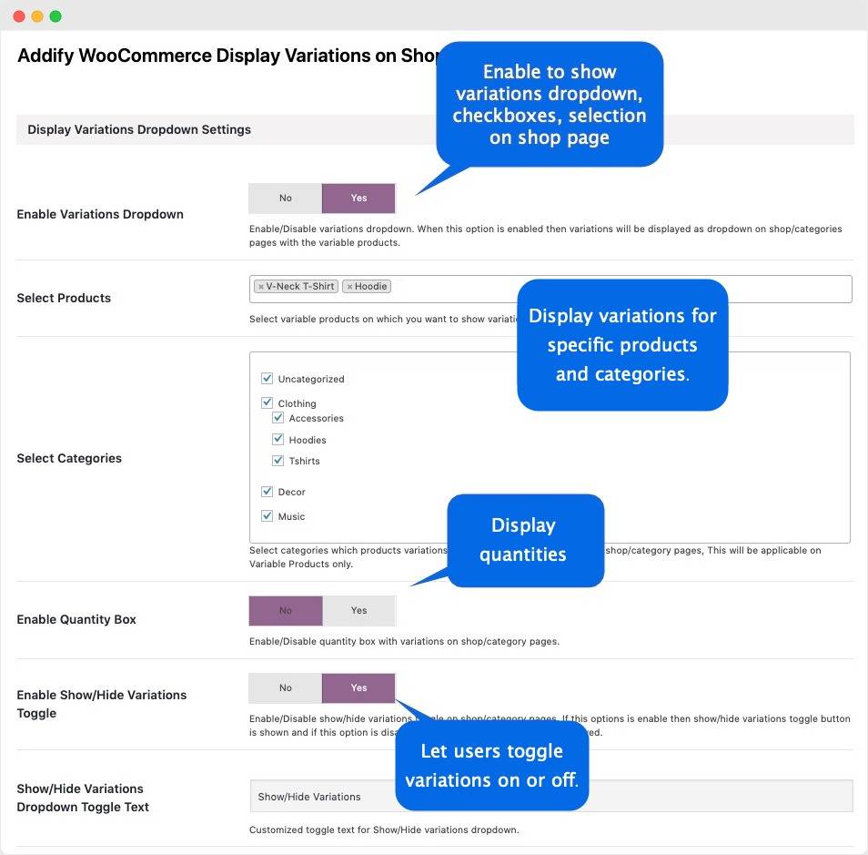 Products by Attributes and Variations plugin