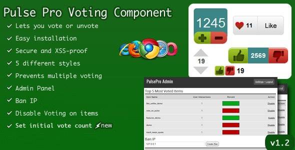 PulsePro Vote Component v.1.2 with Unvote Choice Php Script Download