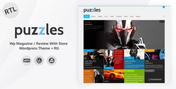 Puzzles v4.2.2 WP Magazine / Review with Store WordPress Theme + RTL Download