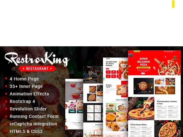 RestroKing – Cake Pizza & Bakery Bootstrap 4 Template