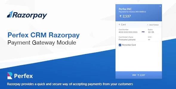 Razorpay Payment Gateway for Perfex CRM v1.0 Php Script Download