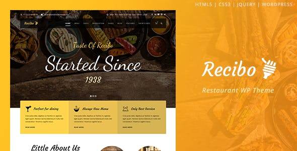 Recibo v1.3.6 – Restaurant / Food / Cook WordPress Theme