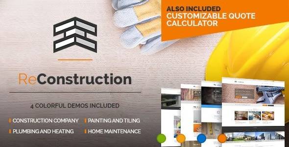 Reconstruction v1.4.3 Contractor & Building WordPress Theme Download