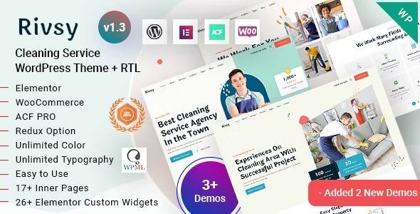 Rivsy Cleaning Services WordPress Theme v.1.5 Download