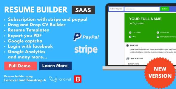 ResumeFaGo v.1.2 (Updated) – Saas Resume and CV builder Php Script Download