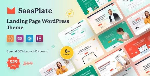 SaasPlate v1.2.8 – Landing Page WordPress Theme Download