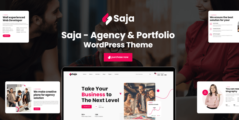 Saja v1.0.1 – Minimal Agency & Portfolio WordPress Theme Download