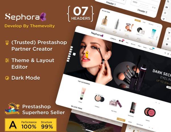 Sephoria Mega Bio–Cosmetics Health–Beauty Super Store Template v2.0.0 | Prestashop 1.7.8.x