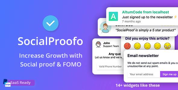 SocialProofo – 14+ Social Proof FOMO Notifications for Growth (SaaS Ready) v18.0.0