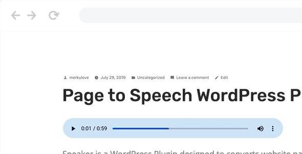 Speaker-Nulled page to speech plugin for wordpress