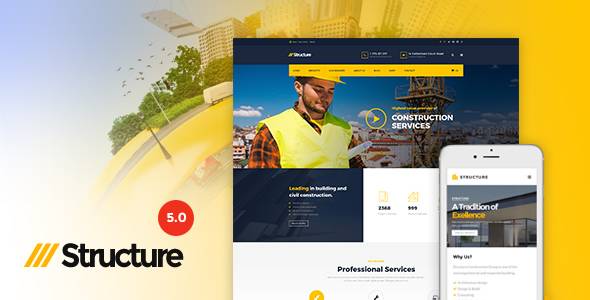 structure - construction industrial factory wordpress theme nulled download