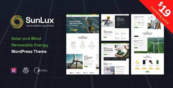 Sunlux v.1.0.0 Solar and Renewable Energy WordPress Theme Download