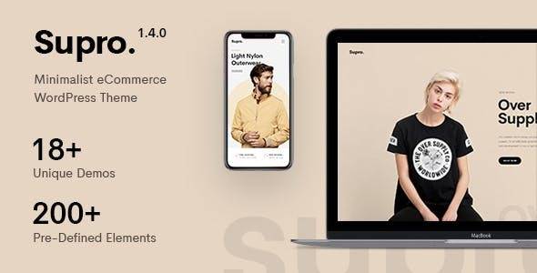 supro minimalist ajax woocommerce wordpress theme