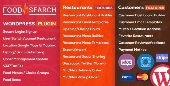 WP Food Search v1.1.3 – Single & Multi Restaurant Menu & Food Ordering WordPress Plugin Download